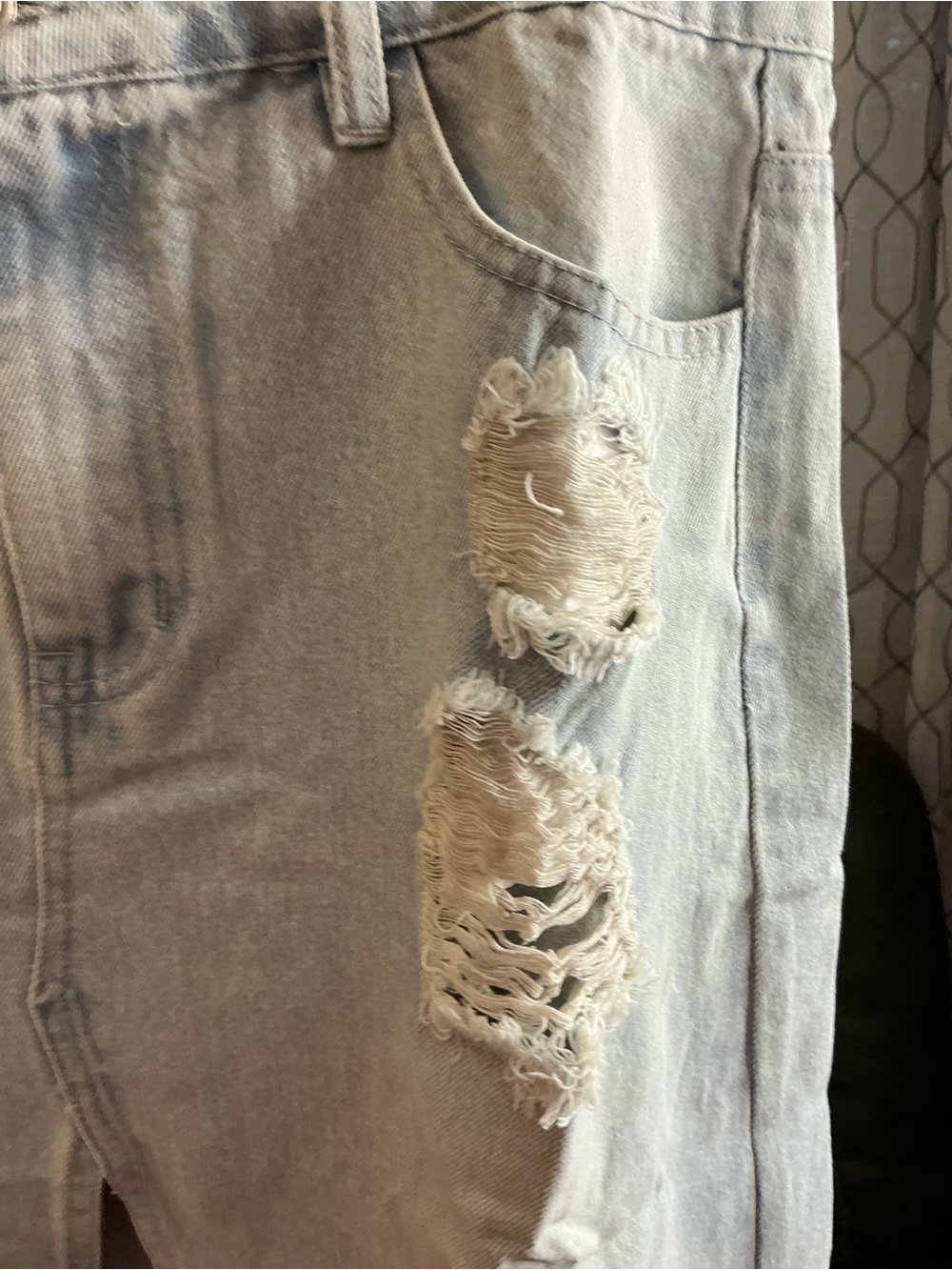Light Blue Distressed Maxi Skirt - Casual Denim Style